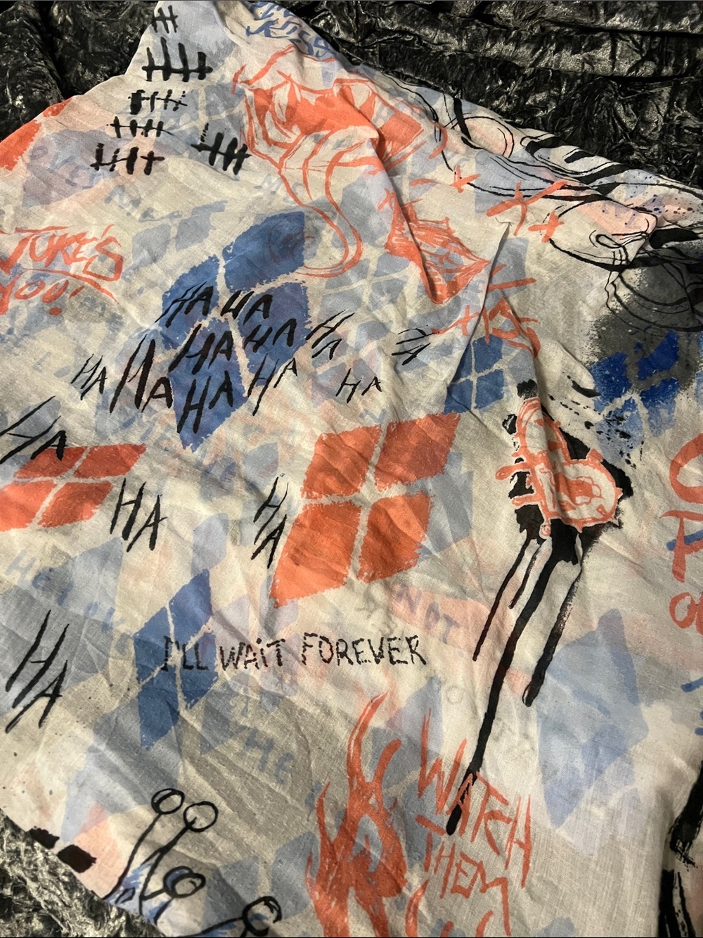 Harley Quinn Watercolor Scarf